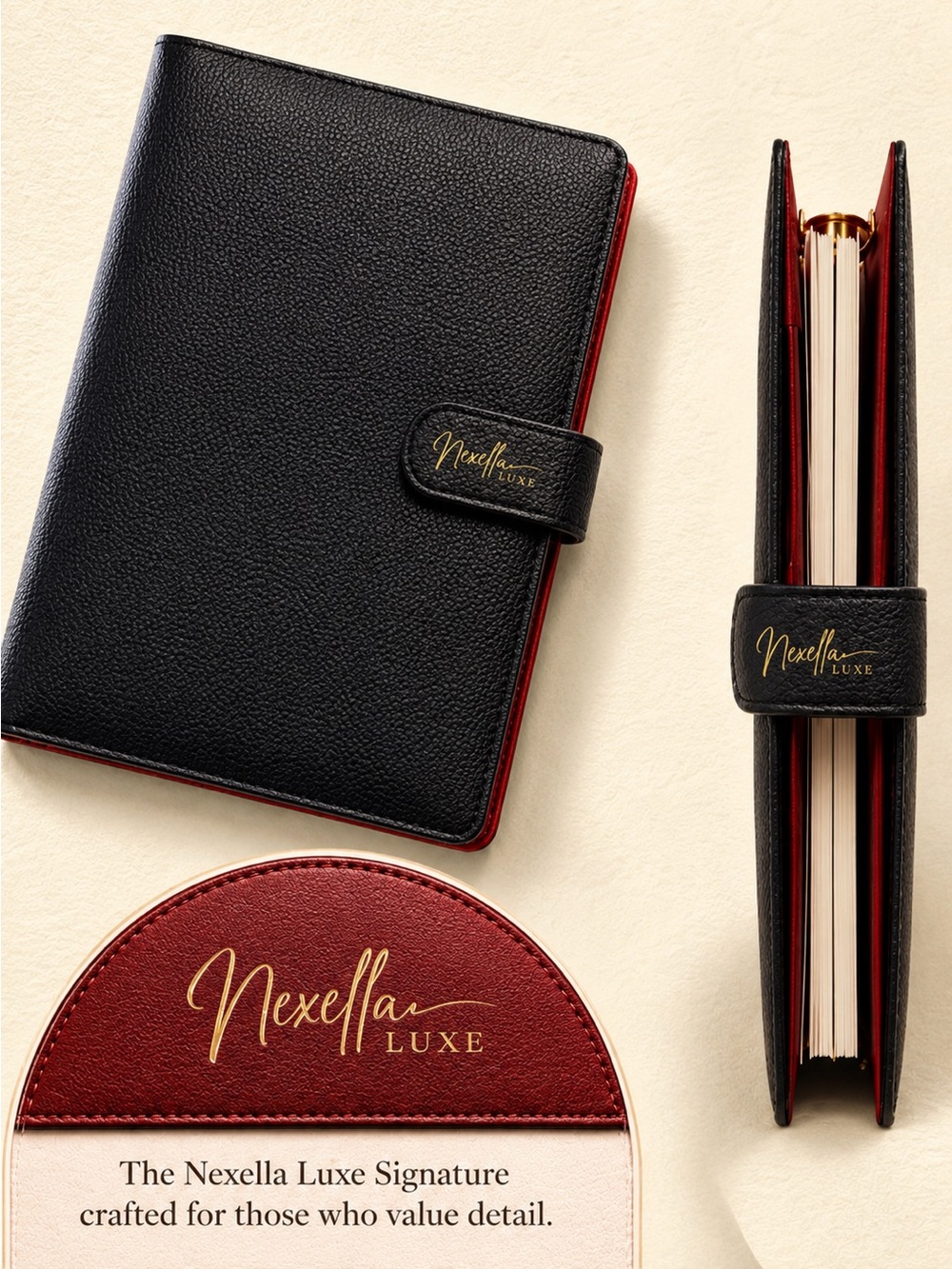 Nexella Luxe Noir A5 Planner Binder